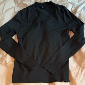 COS DARK GREY  WOOL V-Neck Sweater